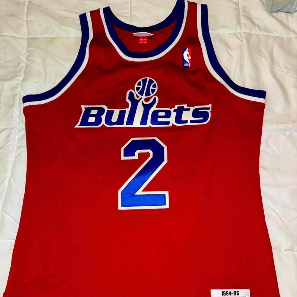 NBA Mitchell Ness 100% Auth Webber Washington Bullets Jersey